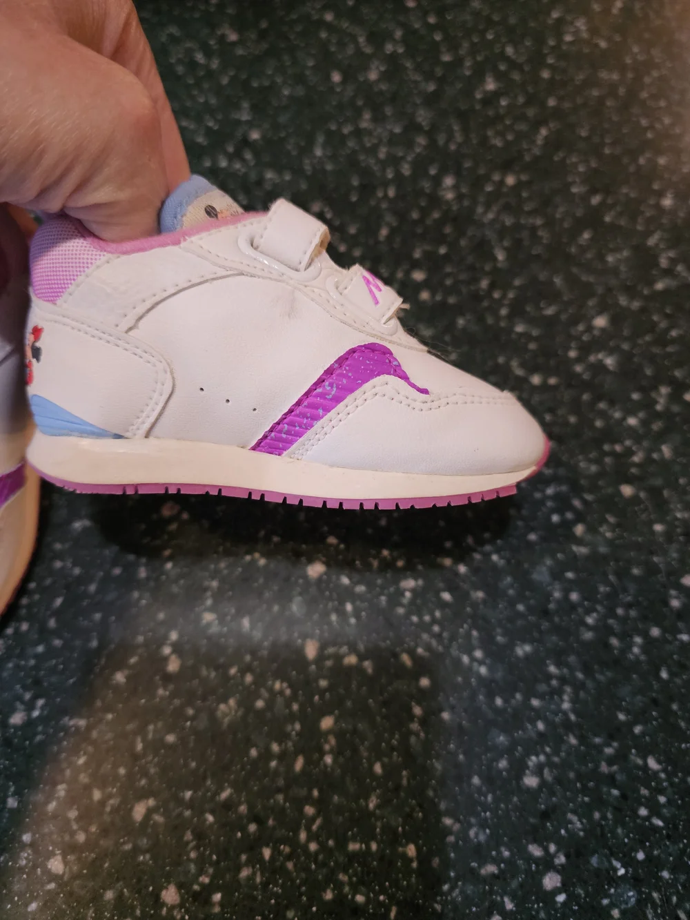 Disney Baby White and Pink Minnie Strap Sneakers